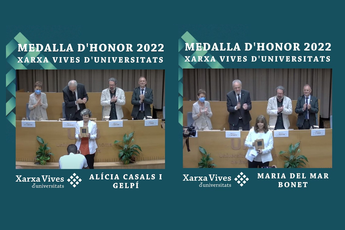 Maria del Mar Bonet i Alícia Casals, noves Medalles d'Honor de la Xarxa Vives al campus de la UAB